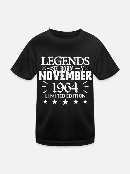November 1964 | birthday 1964 legends are born - T-shirt sport Enfant - noir - Devant