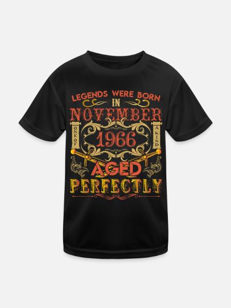 November 1966 - birthday 1966 legends were born. - Kids Functional T-Shirt - black - Front