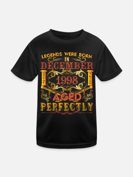 December 1998 - birthday 1998 legends were born. - Kids Functional T-Shirt - black - Front