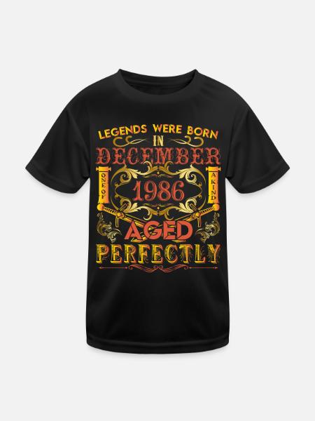 December 1986 - birthday 1986 legends were born. - T-shirt sport Enfant - noir - Devant