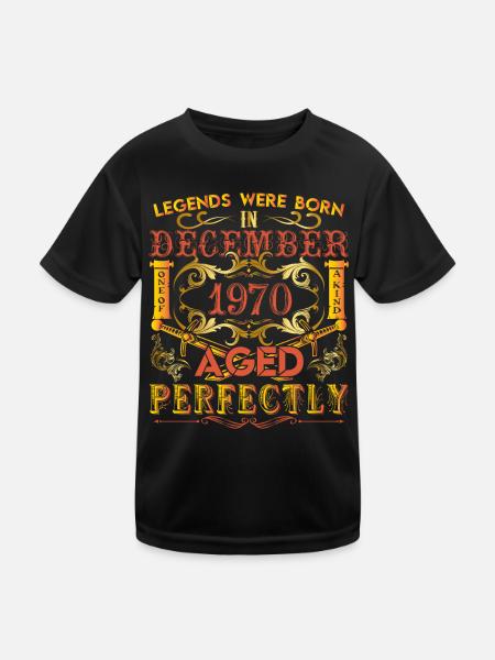 December 1970 - birthday 1970 legends were born. - T-shirt sport Enfant - noir - Devant