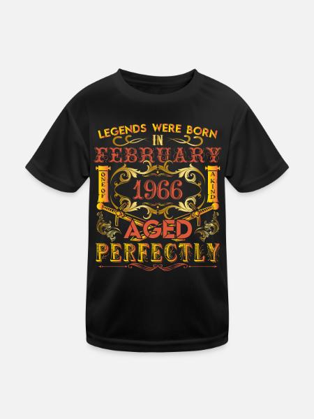 February 1966 - birthday 1966 legends were born. - Kids Functional T-Shirt - black - Front