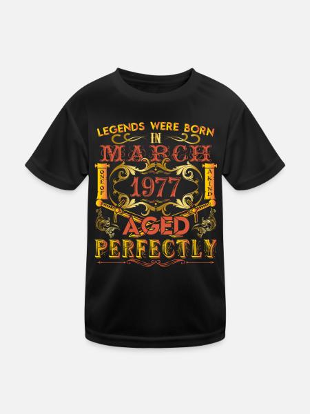 März 1977 - Geburtstag 1977 wurden Legenden geboren. - Kinder Funktions-T-Shirt - Schwarz - Vorne