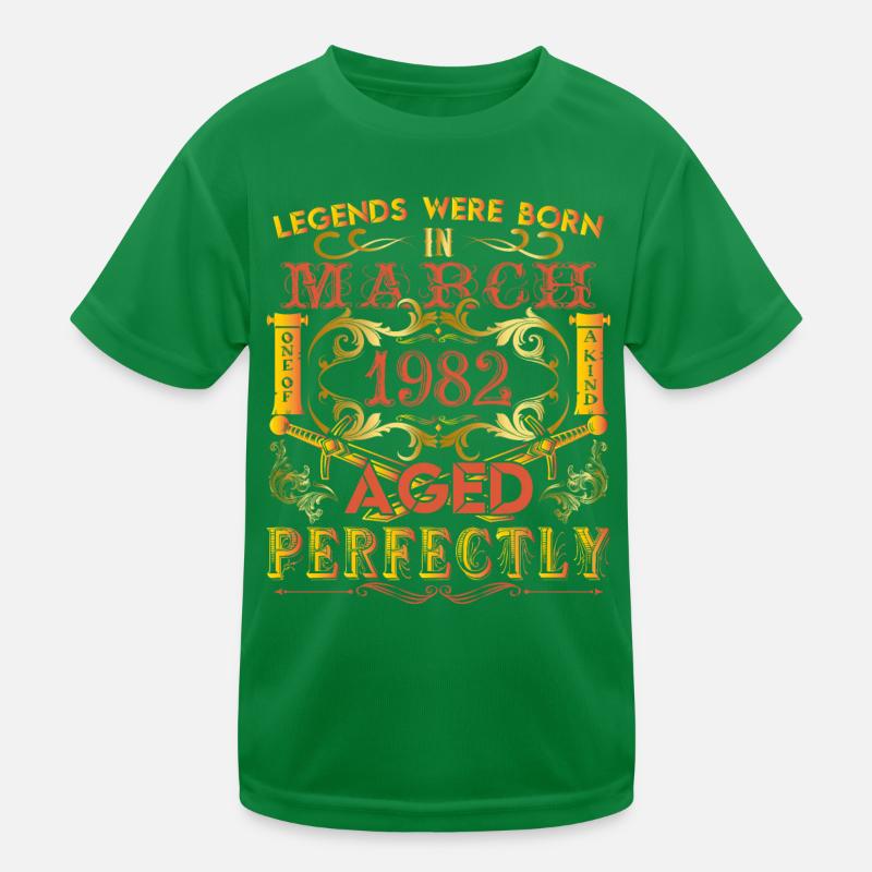 March 1982 - birthday 1982 legends were born. Kids Functional T-Shirt