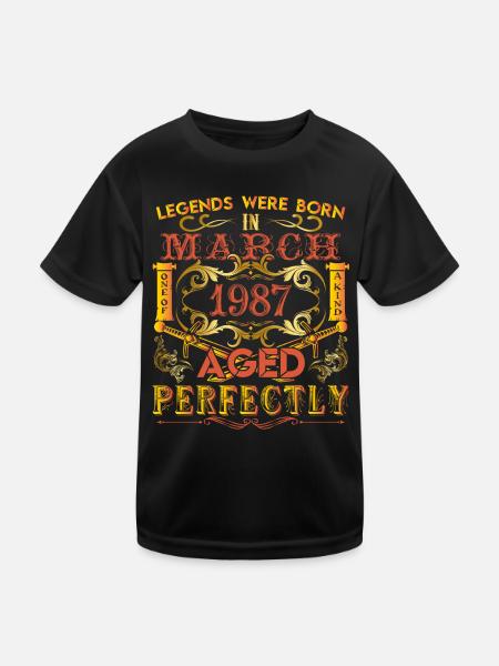 March 1987 - birthday 1987 legends were born. - T-shirt sport Enfant - noir - Devant