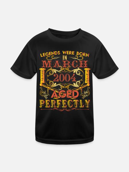 March 2004 - birthday 2004 legends were born. - Kids Functional T-Shirt - black - Front
