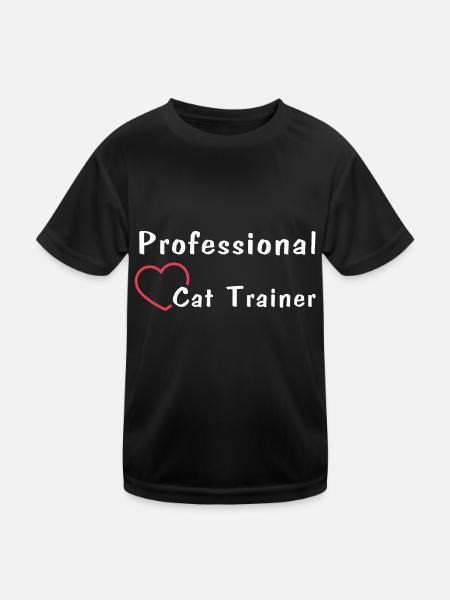 Professional Cat Trainer - Kinder Funktions-T-Shirt - Schwarz - Vorne