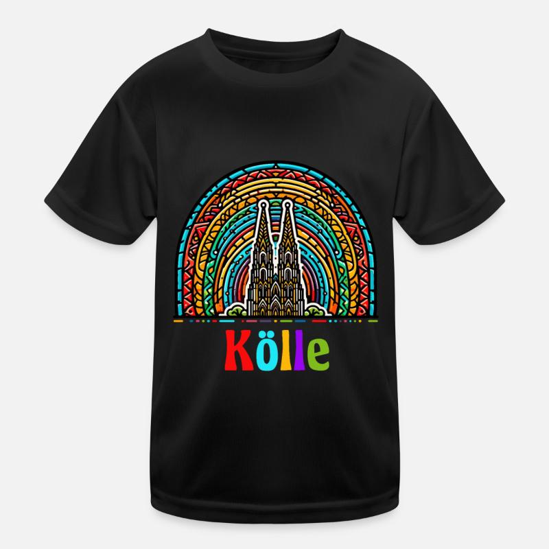 Köln Regenbogen Kölner Dom Kölsch Colonia Karneval Kinder Funktions-T-Shirt