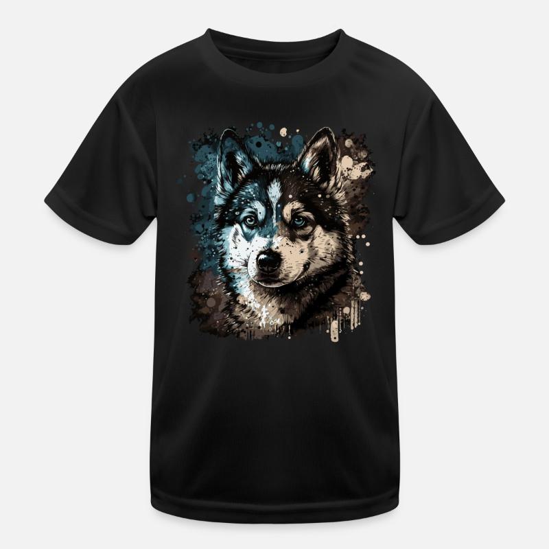 Chien husky T-shirt sport Enfant
