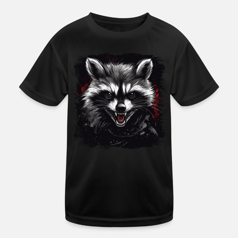 Angry raccoon Kids Functional T-Shirt