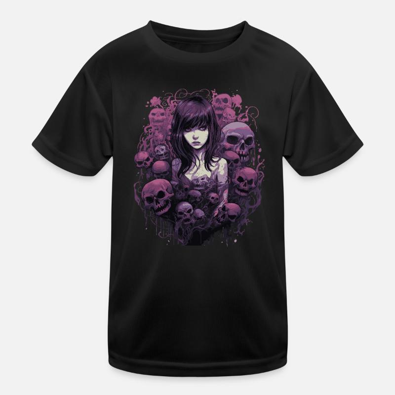 Emo Horrorpunk Mädchen Kinder Funktions-T-Shirt