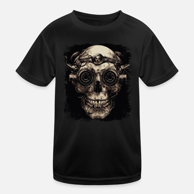 Crâne de zombie steampunk T-shirt sport Enfant