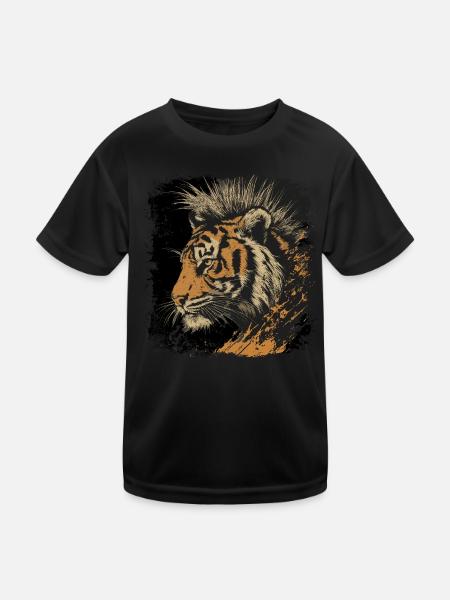Tigerpunk - T-shirt sport Enfant - noir - Devant