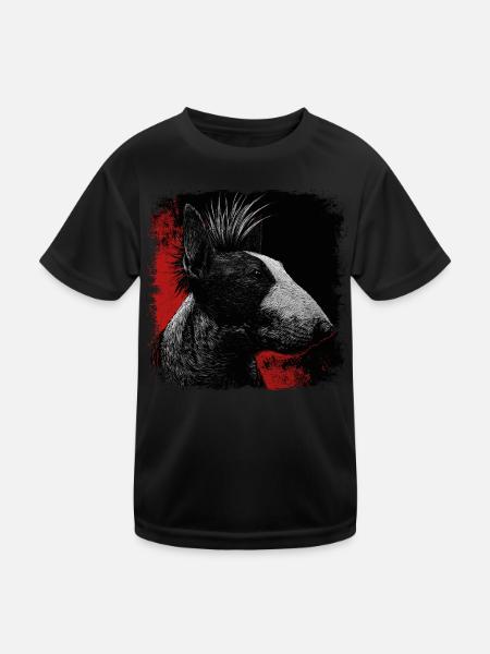 Punkrock Bullterrier - Kinder Funktions-T-Shirt - Schwarz - Vorne