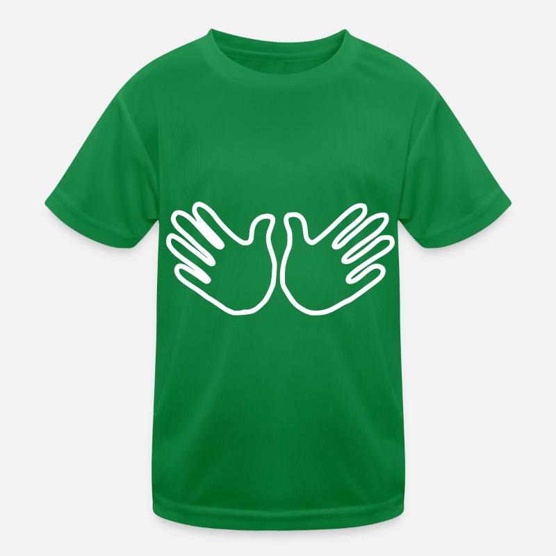 Emoji Hand Open Sketch Blanc T-shirt sport Enfant