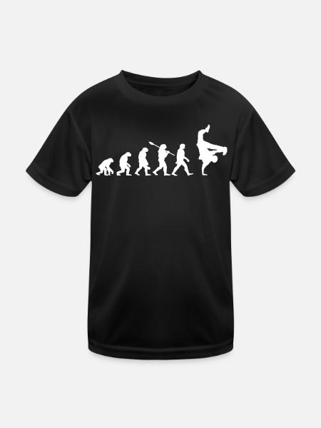 Hip-Hop-Breakdance-Evolution - Hip-Hop-Geschenkidee - Kinder Funktions-T-Shirt - Schwarz - Vorne