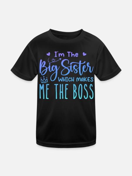 Ich bin die große Schwester - Kinder Funktions-T-Shirt - Schwarz - Vorne