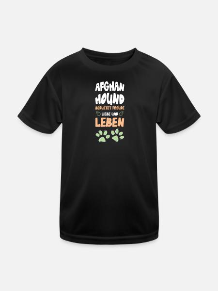 Hundeliebe Lebensfreude Print - Kinder Funktions-T-Shirt - Schwarz - Vorne