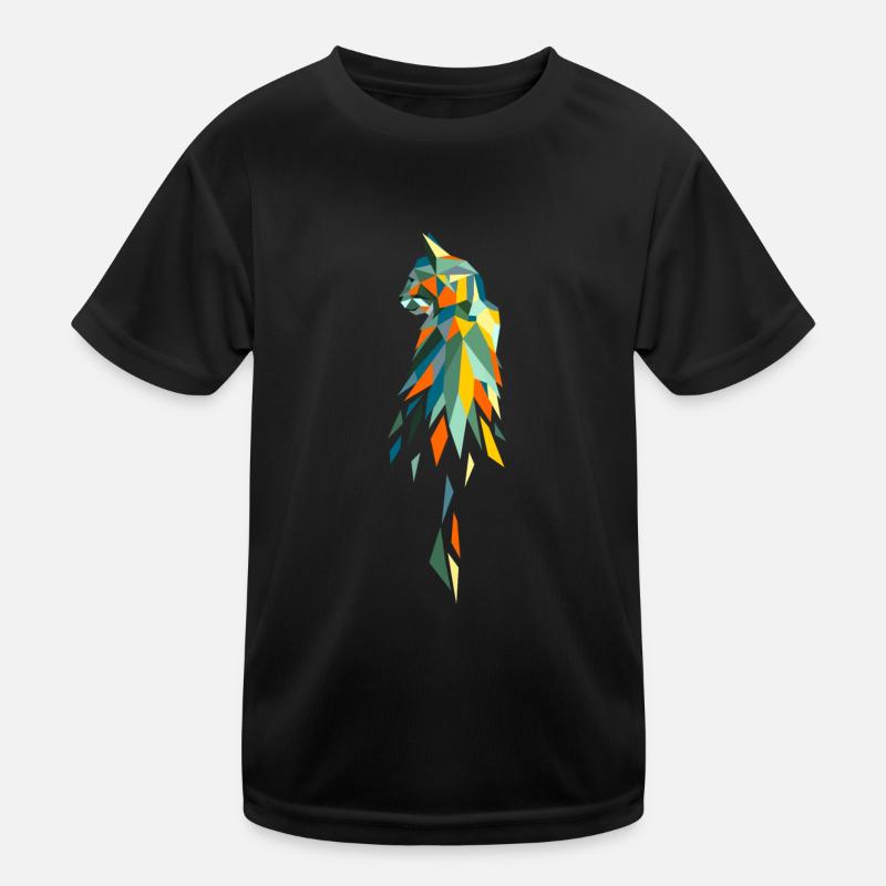 chat polygone rétro coloré T-shirt sport Enfant