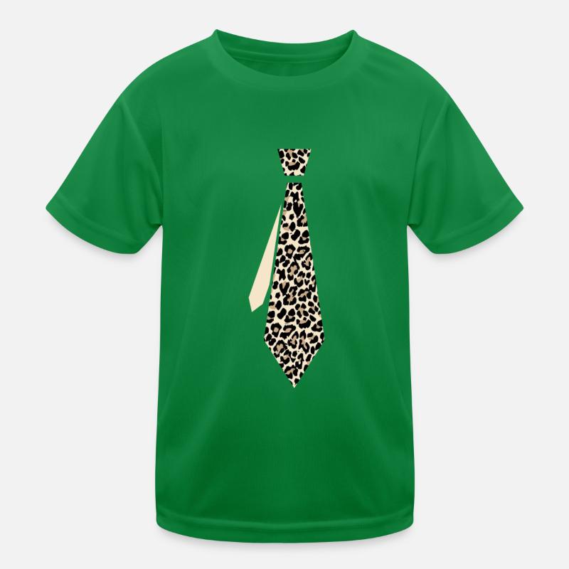 Krawatte Leopard Kinder Funktions-T-Shirt