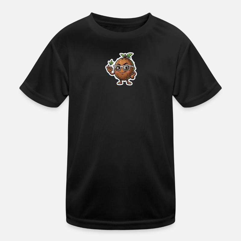 Kokosnuss-Nerd mit Brille Kinder Funktions-T-Shirt