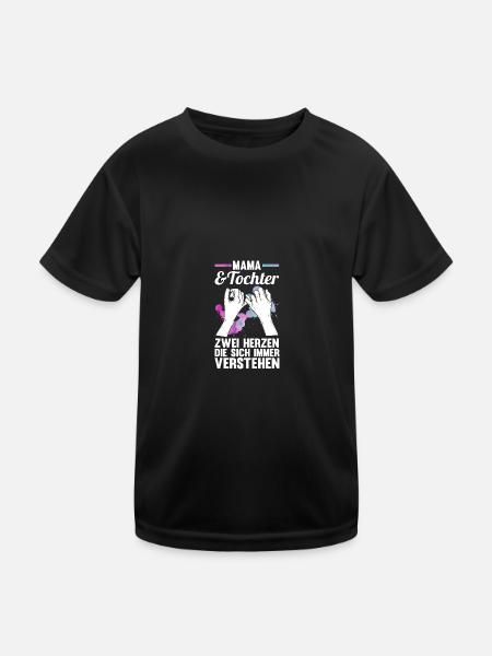 Mom And Daughter - Kids Functional T-Shirt - black - Front