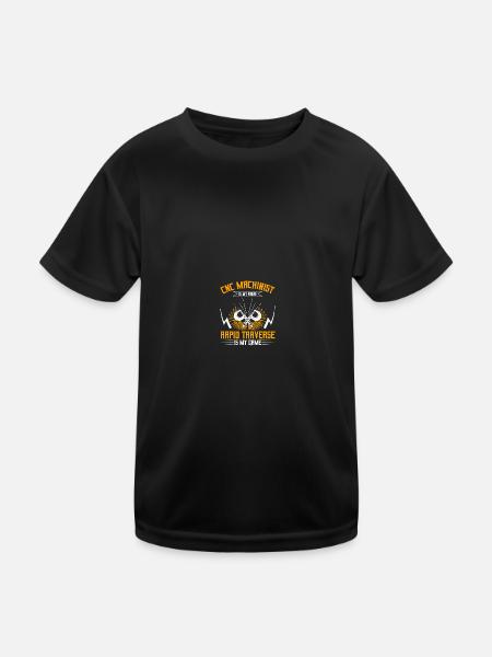 Mechaniker CNC-Bediener CNC-Fräser - Kinder Funktions-T-Shirt - Schwarz - Vorne