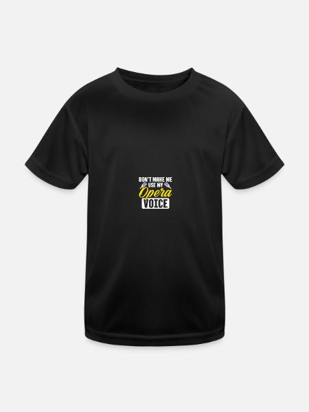 Music Musical Chorus Opera Singer - Kids Functional T-Shirt - black - Front