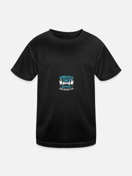 Turner Trainer Gymnastik Trainer - Kinder Funktions-T-Shirt - Schwarz - Vorne