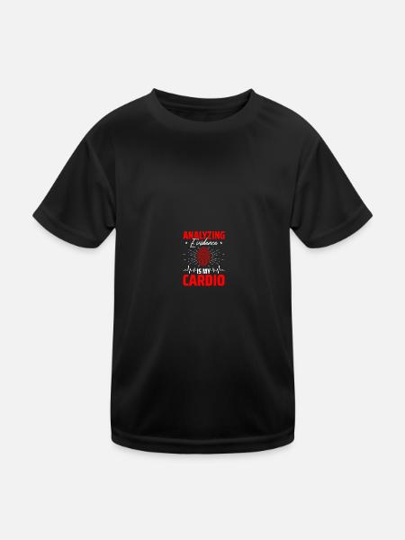 Privatdetektivteam Tatort Forensische Wissenschaft - Kinder Funktions-T-Shirt - Schwarz - Vorne