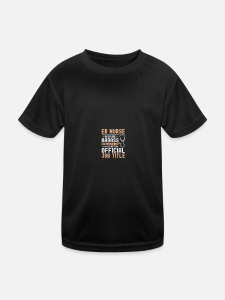 Nurse in the emergency room - Kids Functional T-Shirt - black - Front
