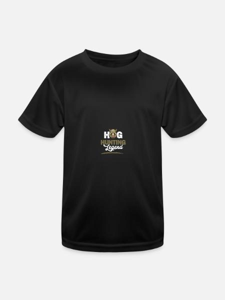 Hog Hunter Schweinejagd - Kinder Funktions-T-Shirt - Schwarz - Vorne
