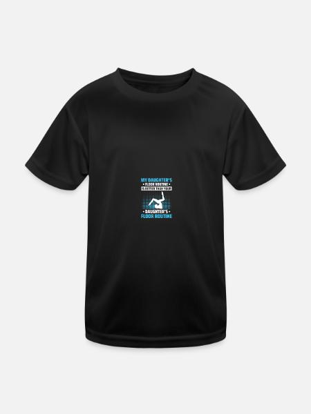 Proud gymnastics mom - Kids Functional T-Shirt - black - Front