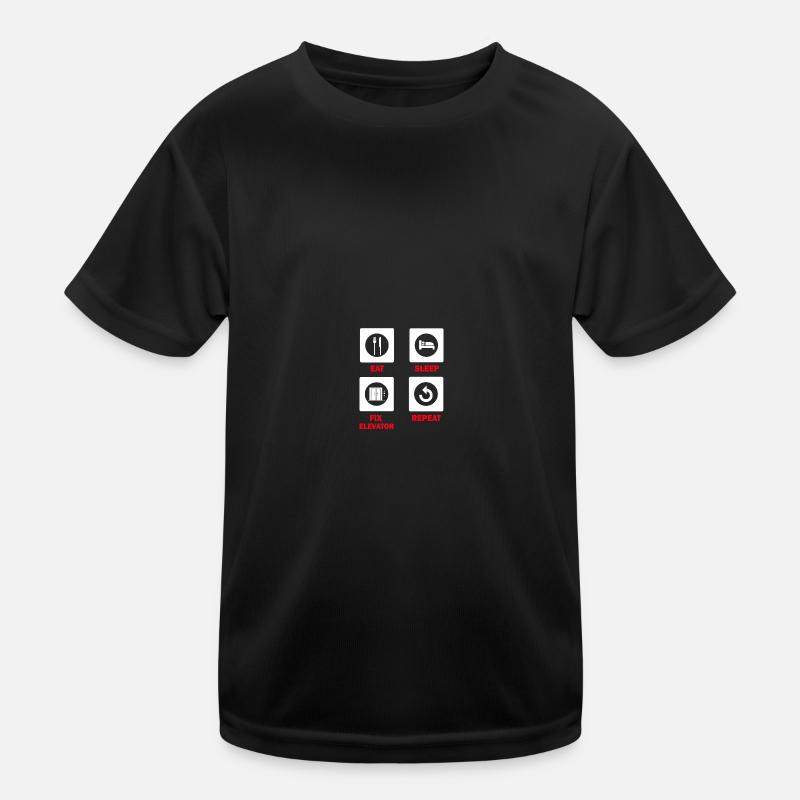 Elevator Technician Elevator Mechanic Kids Functional T-Shirt