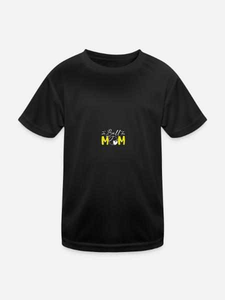 Baseball Softball Mama - Kinder Funktions-T-Shirt - Schwarz - Vorne