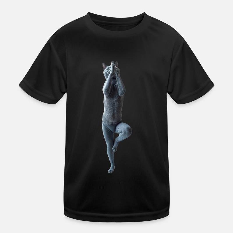 Russisch Blau Katze Kinder Funktions-T-Shirt