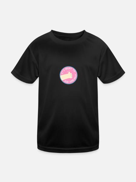 Help is ok - Kids Functional T-Shirt - black - Front