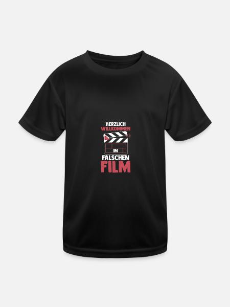 Herzlich Willkommen Im Falschen Film Lustiges - Kinder Funktions-T-Shirt - Schwarz - Vorne