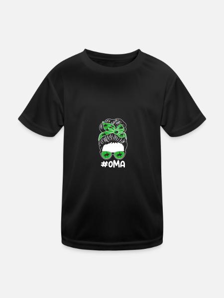 Reiten Oma Pferde - Kinder Funktions-T-Shirt - Schwarz