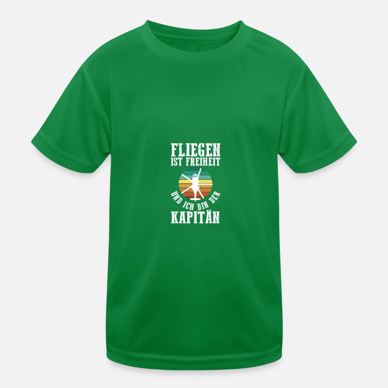 Pilot Flying Aviator Helicopter Helicopter Kids Functional T-Shirt