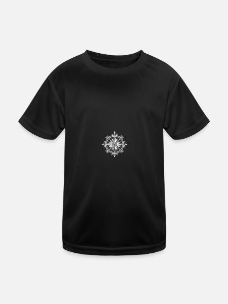 Kompass symbol silhouette - Kinder Funktions-T-Shirt - Schwarz - Vorne