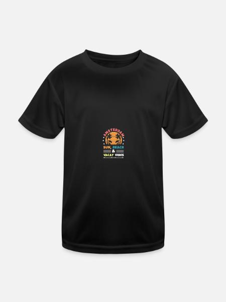 Amsterdam Summer Vibes - Kids Functional T-Shirt - black - Front