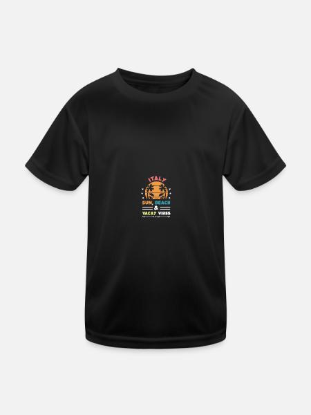 Italy Summer Vibes - Kids Functional T-Shirt - black - Front