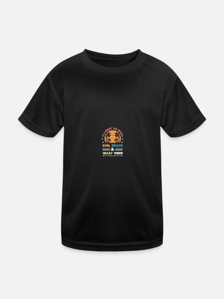 Lloret De Mar Sommer Vibes - Kinder Funktions-T-Shirt - Schwarz - Vorne