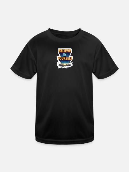 Believe In Yourself Power Burst - Kids Functional T-Shirt - black - Front