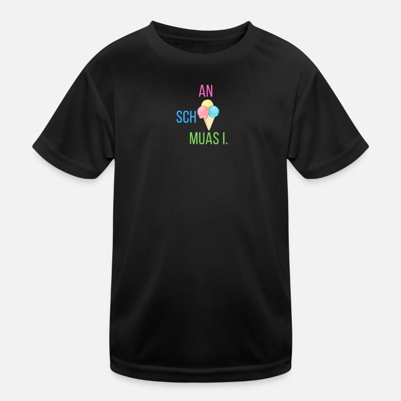 An scheiß muas i - Statement - Kinder Funktions-T-Shirt - Schwarz
