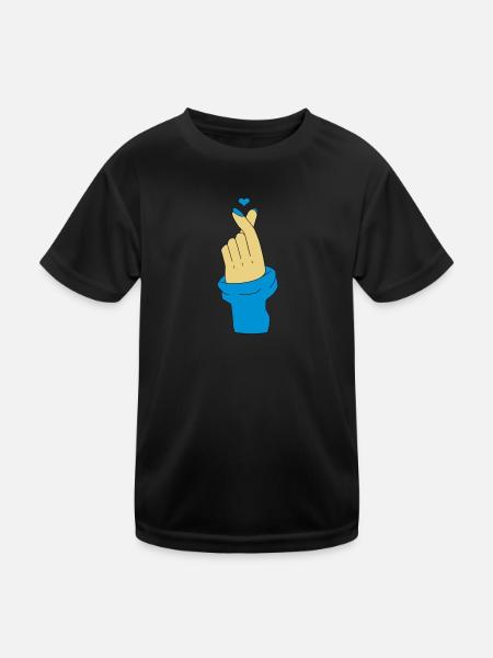 Love U Korean - Kids Functional T-Shirt - black - Front