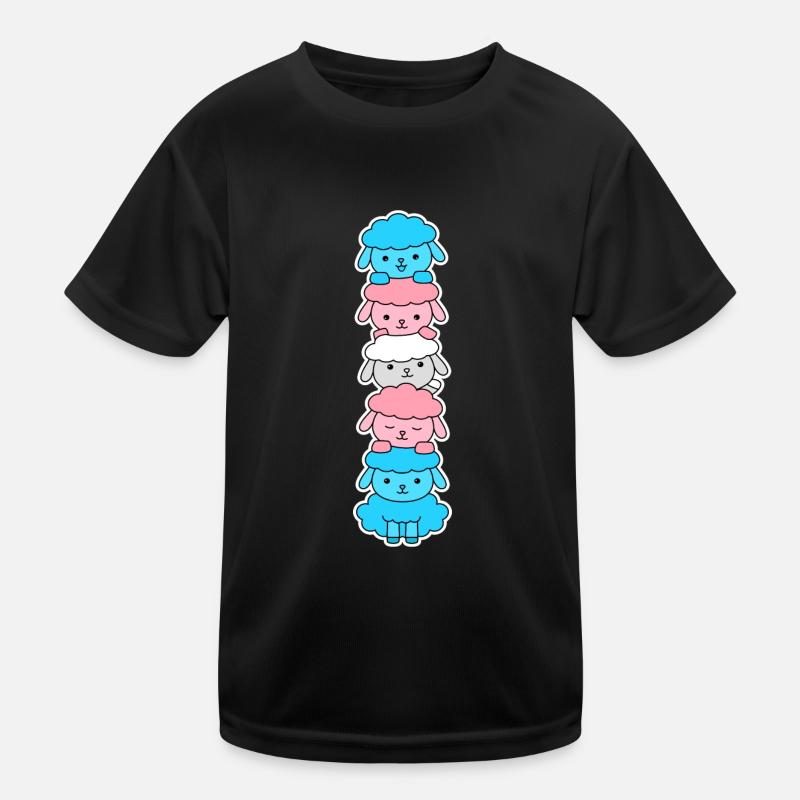 Trans flag sheep design for trans people Kids Functional T-Shirt