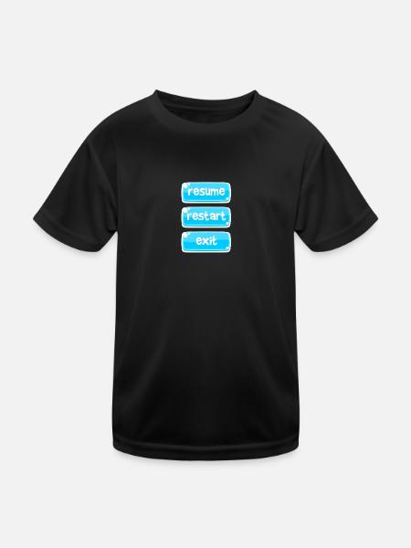 Spiel-Menü - Kinder Funktions-T-Shirt - Schwarz - Vorne