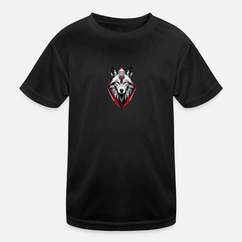 Geometrischer Wolf Kinder Funktions-T-Shirt